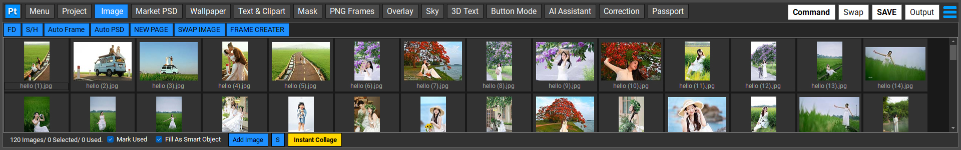 Photoshop Toolkit image thumbnail workspace